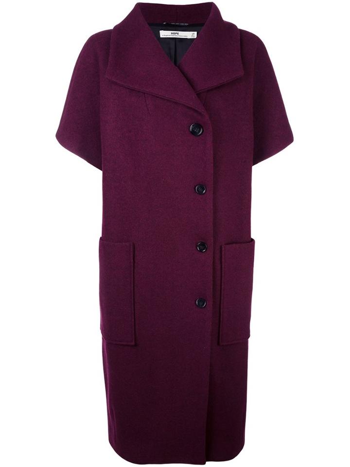 Hope 'cocoon' Coat, Women's, Size: 40, Red, Polyamide/polyester/viscose/wool