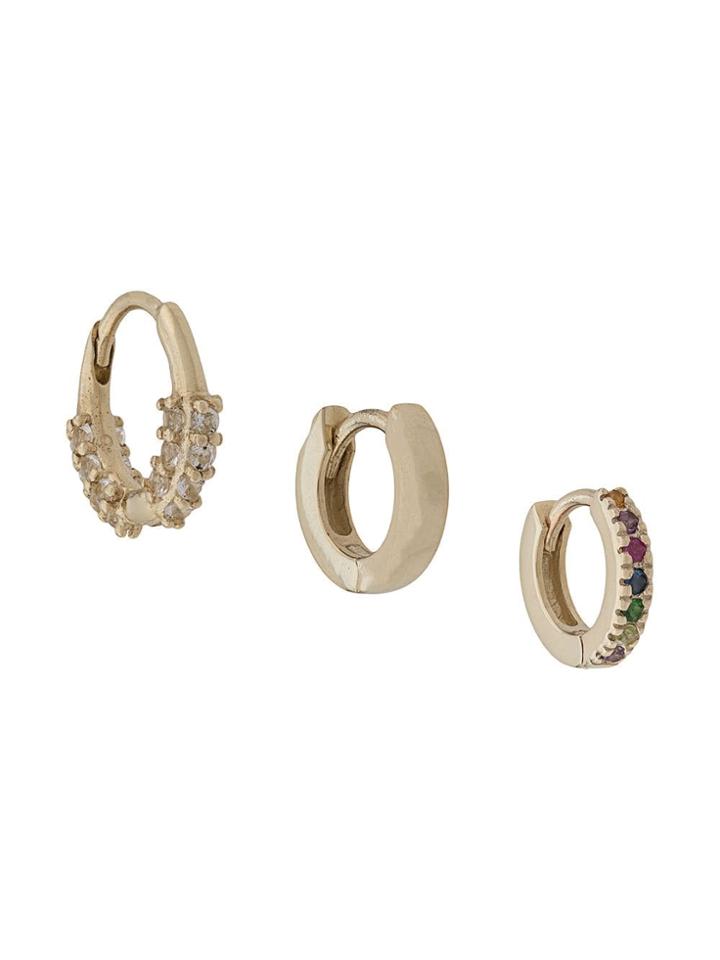 Otiumberg 9kt Yellow Gold Rainbow Huggie Set
