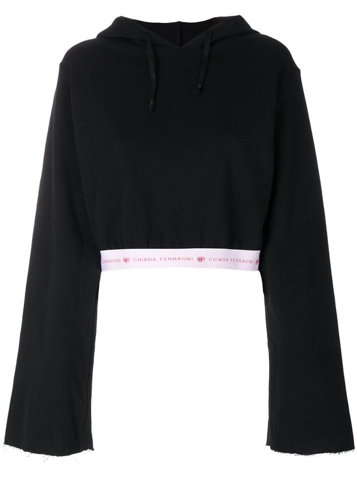 Chiara Ferragni Cropped Hoodie - Black
