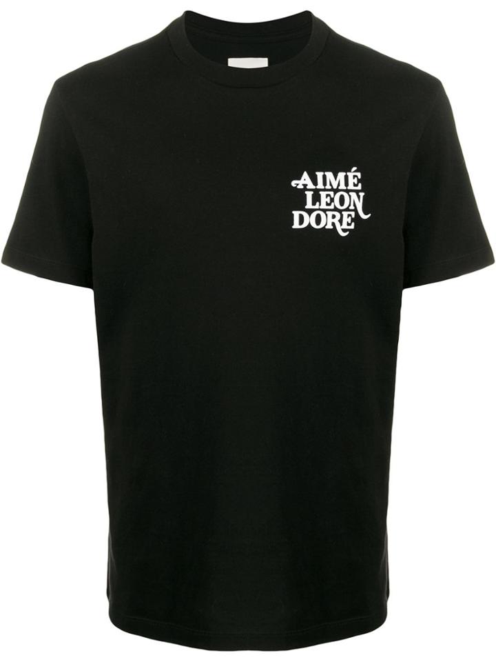 Aimé Leon Dore Flocked-logo Print T-shirt - Black