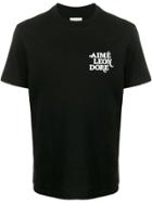 Aimé Leon Dore Flocked-logo Print T-shirt - Black