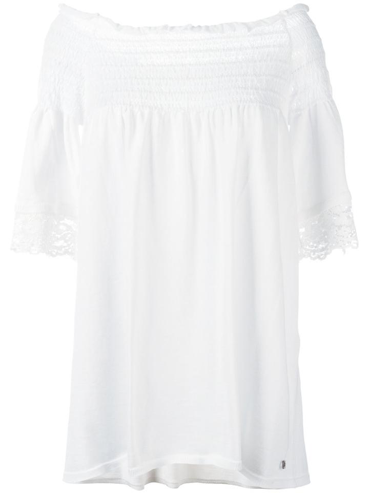 Twin-set - Off-shoulder Blouse - Women - Cotton - 44, Women's, White, Cotton