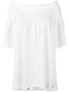 Twin-set - Off-shoulder Blouse - Women - Cotton - 44, Women's, White, Cotton