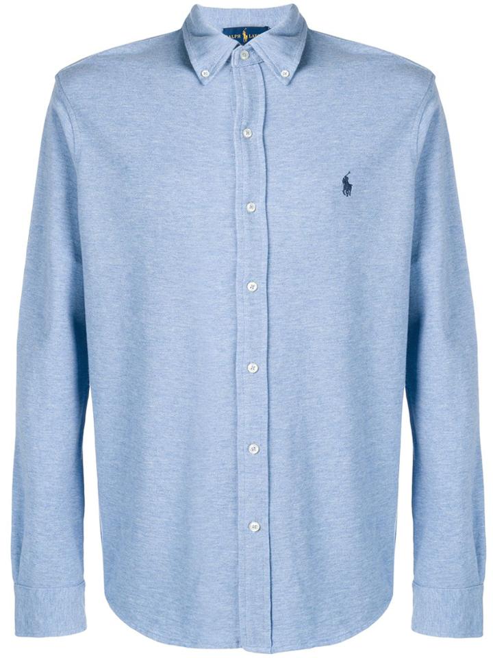 Ralph Lauren Embroidered Logo Button-down Shirt - Blue