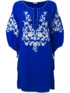 P.a.r.o.s.h. Embroidered Beach Dress, Women's, Blue, Silk