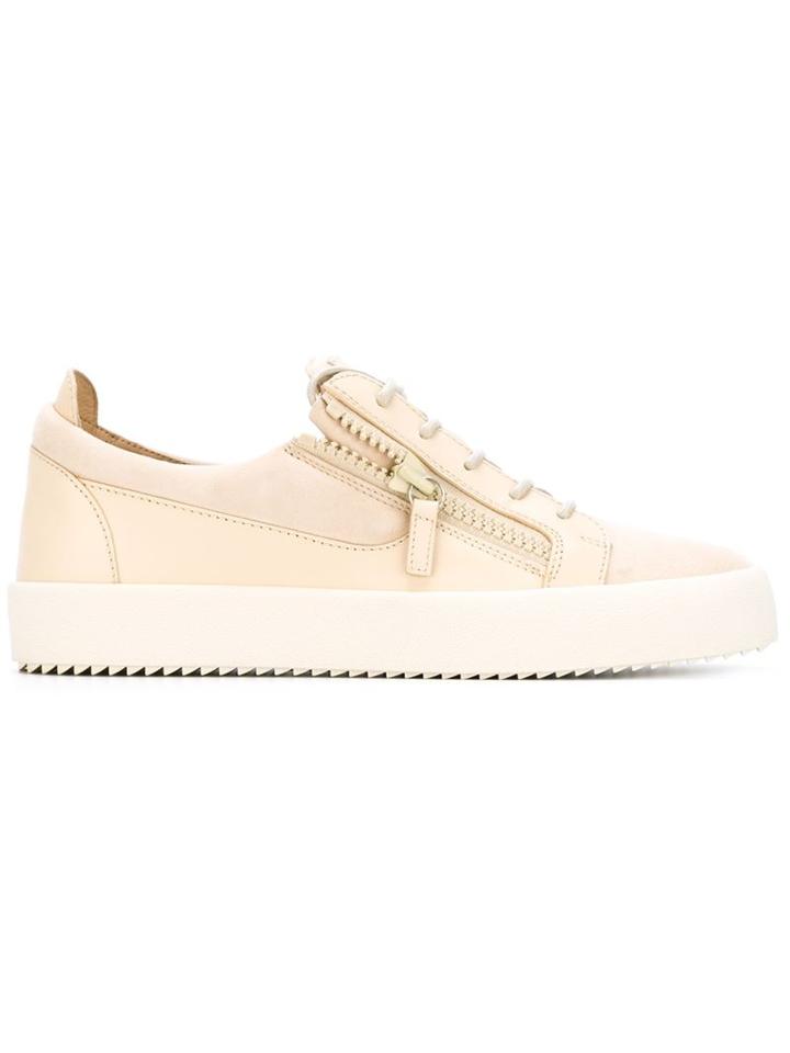 Giuseppe Zanotti Design Frankie Low-top Sneakers, Men's, Size: 40, Nude/neutrals, Suede/rubber