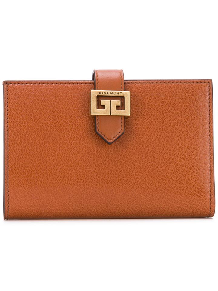 Givenchy Grained Flap Wallet - Brown