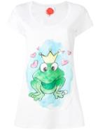 Ultràchic Frog Print T-shirt, Women's, Size: Medium, White, Cotton