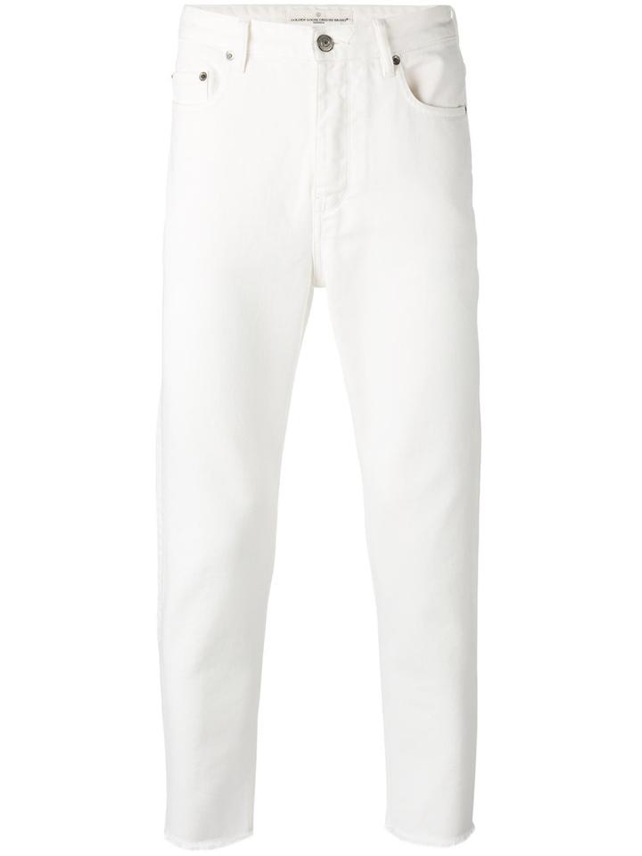 Golden Goose Deluxe Brand Raw Edge Hem Jeans, Men's, Size: 36, White, Cotton