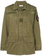 Saint Laurent Distressed Military Jacket - Green