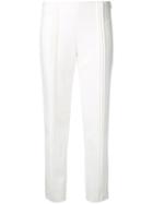 Donnah Mabel - Pleated Trim Pants - Women - Polyester - 0, White, Polyester