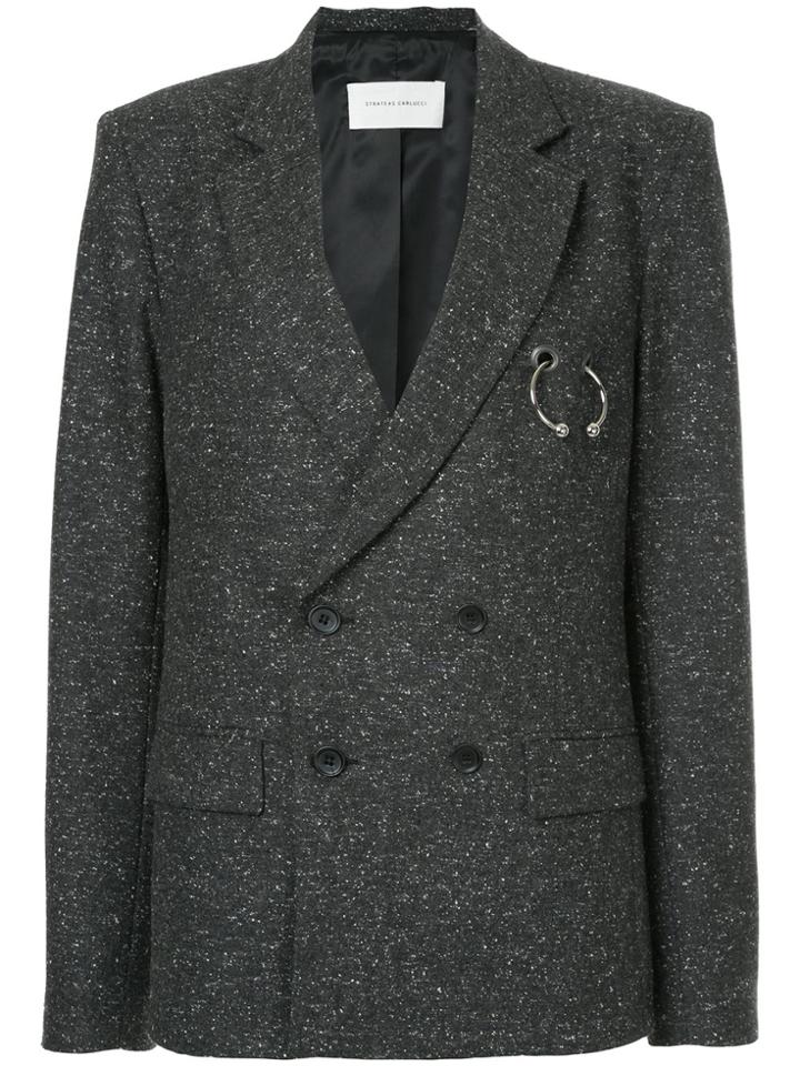 Strateas Carlucci Pierced Plated Blazer - Grey