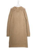 Il Gufo Teen Knitted Jumper Dress - Brown