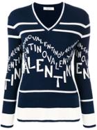 Valentino Emblazoned Logo Jumper - Blue