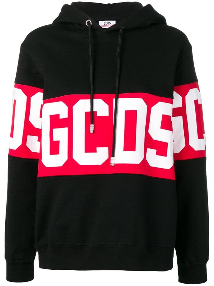 Gcds Logo Print Hoodie - Black