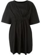 Mm6 Maison Margiela Gathered Waist Dress, Women's, Size: 42, Black, Cotton/viscose