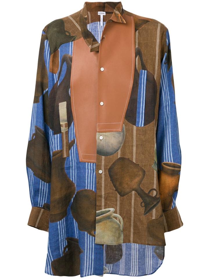 Loewe Pottery Asymmetrical Shirt - Brown