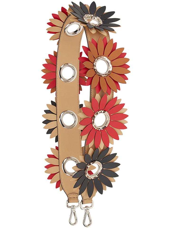 Fendi Strap You Flower-embellished Shoulder Strap - Brown