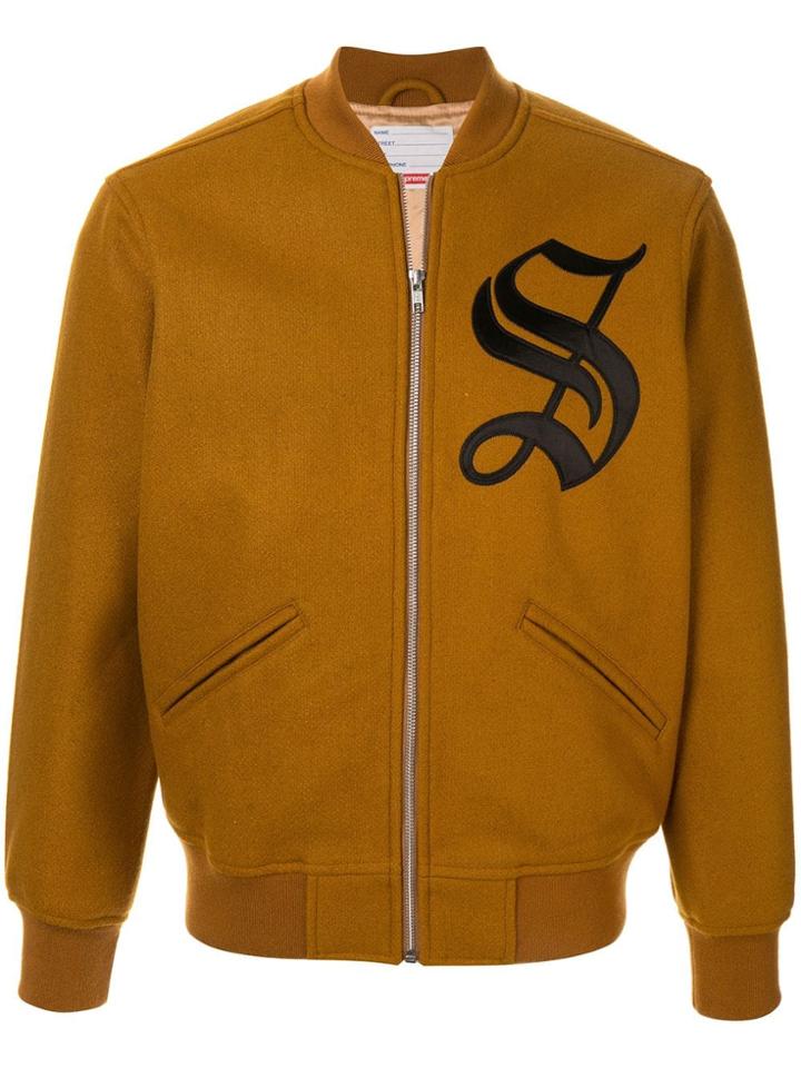 Supreme Old English Varsity Jacket - Brown