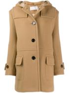 Chloé Hooded Coat - Brown