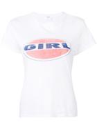 Re/done Girl Logo Print T-shirt - White
