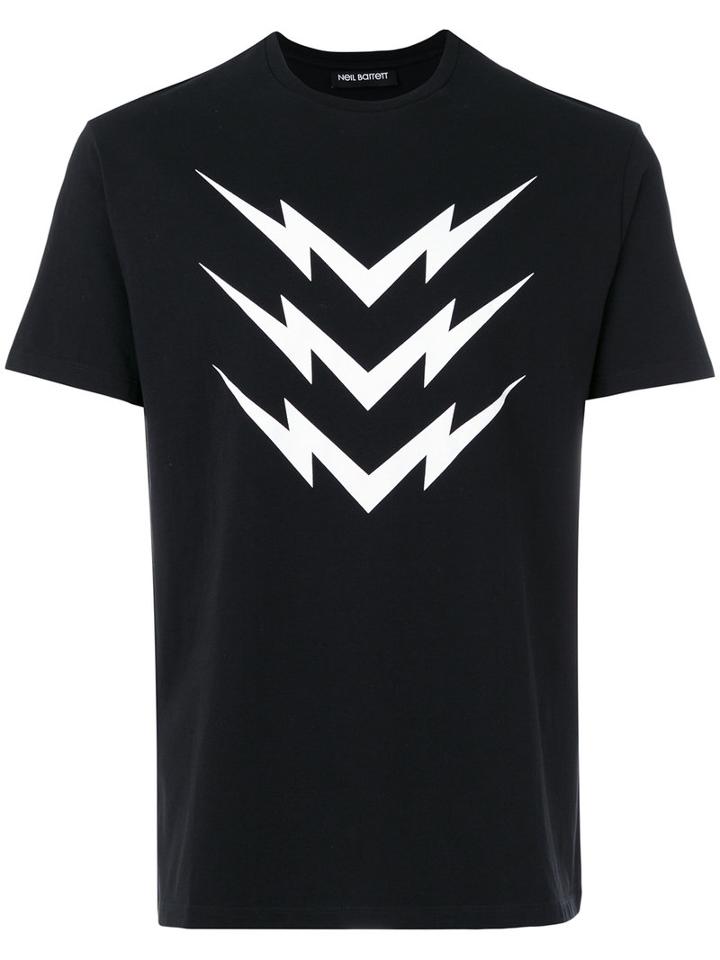 Neil Barrett - Lightning Print T-shirt - Men - Cotton - M, Black, Cotton