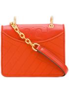 Tory Burch Diagonal Stitch Shoulder Bag, Women's, Yellow/orange, Leather