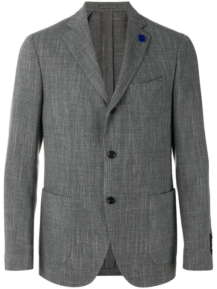 Lardini - Two Button Blazer - Men - Cotton/linen/flax/cupro/wool - 52, Grey, Cotton/linen/flax/cupro/wool