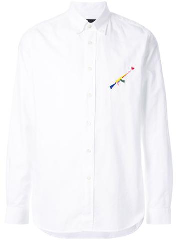 Commune De Paris Embroidered Gun Shirt - White