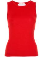 Oscar De La Renta Knitted Tank Top - Red