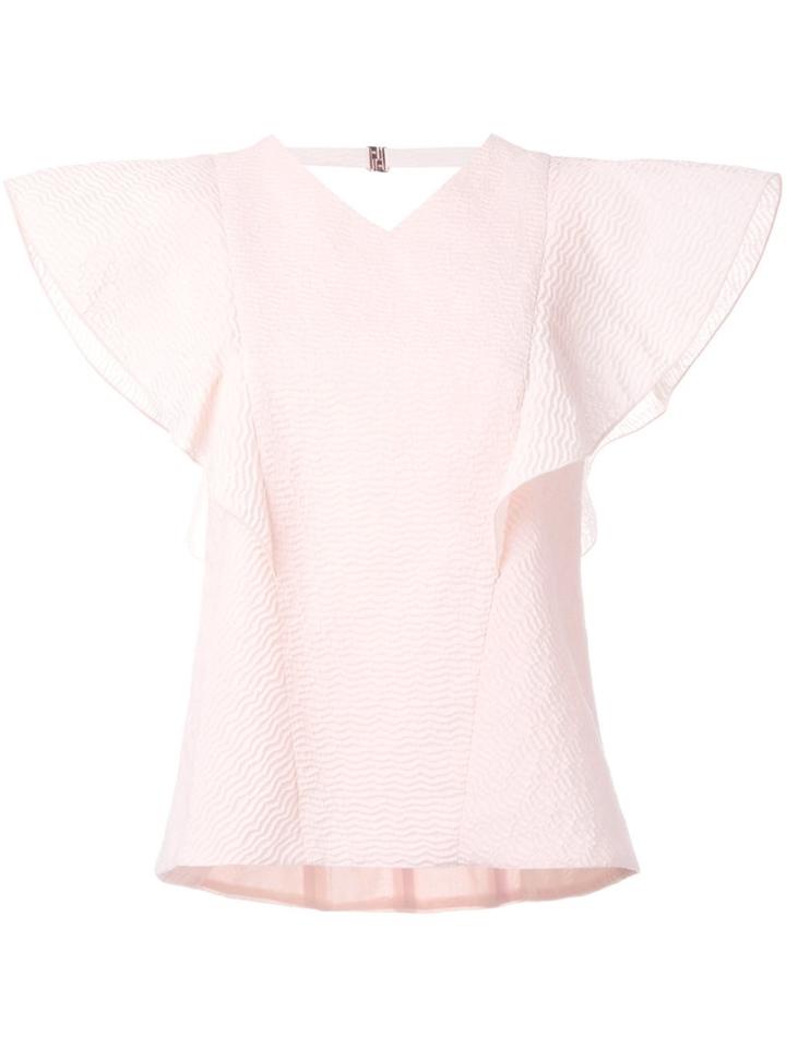 Ginger & Smart 'salt Lakes' Blouse, Women's, Size: 10, Pink/purple, Cotton/polyester