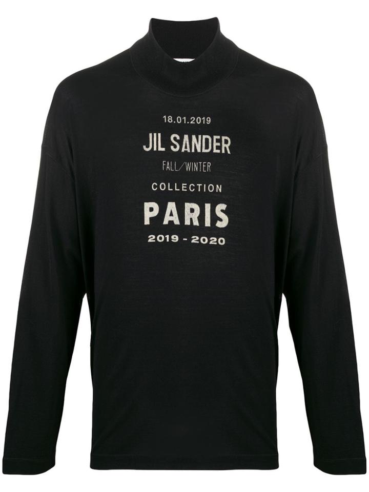 Jil Sander Logo Print Jumper - Black