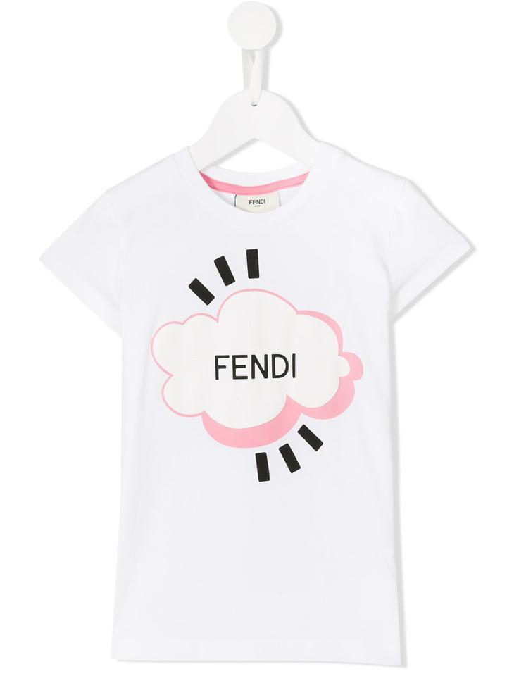 Fendi Kids Cloud T-shirt, Toddler Girl's, Size: 3 Yrs, White