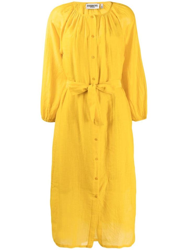Essentiel Antwerp Belted Midi Dress - Yellow