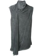 Lost & Found Ria Dunn Wide Fit Cowl Neck 'scarf' Tank Top, Men's, Size: Large, Grey, Cotton