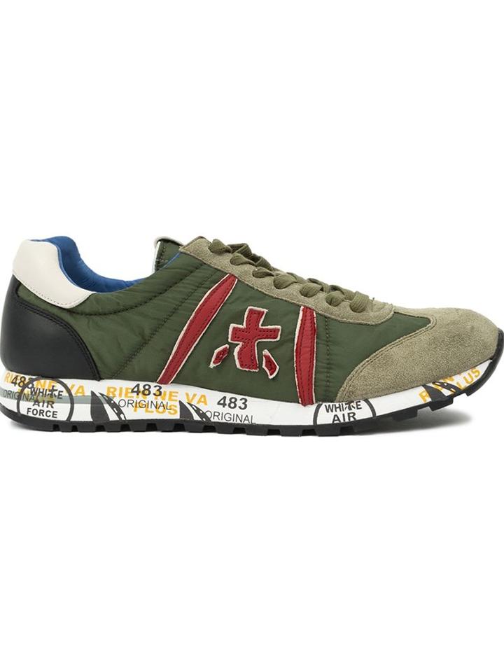 Premiata White Lucy Sneakers, Men's, Size: 45, Green, Goat Skin/polyamide/polyethylene-vinyl Acetate Peva/polyurethane