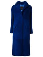 Blancha Single Breasted Coat, Women's, Size: 42, Blue, Sheep Skin/shearling/merino