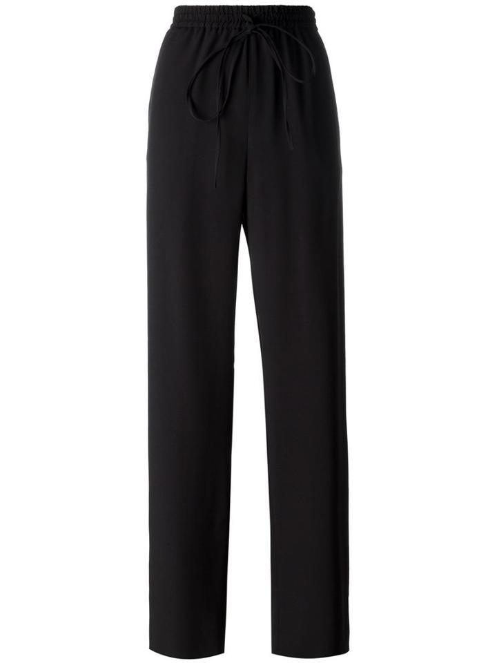 Jil Sander Drawstring Trousers, Women's, Size: 34, Black, Cotton/acetate/viscose