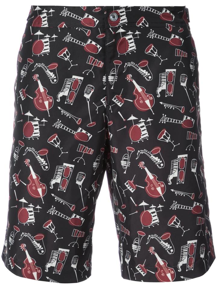 Dolce & Gabbana Musical Instrument Swim Shorts - Black