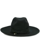 Federica Moretti Wide Brim Panama Hat, Women's, Size: Small, Black, Wool