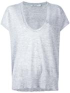Alexander Wang Knit Scoop Neck Top, Women's, Size: Small, Grey, Wool/polyester/cashmere