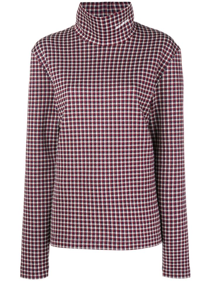 Calvin Klein 205w39nyc Logo Plaid Polo Neck - Red