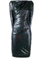 Talbot Runhof Fitted Cape Dress - Black