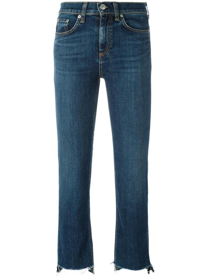 Rag & Bone /jean Cropped Jeans, Women's, Size: 30, Blue, Cotton/polyurethane