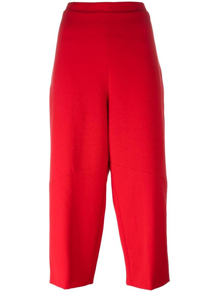 Federica Tosi Cropped Tapered Trousers, Women's, Size: Xs, Red, Polyester/spandex/elastane