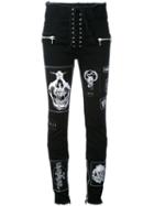 Unravel Project - Skinny Patch Jeans - Women - Cotton/polyester/spandex/elastane - 27, Black, Cotton/polyester/spandex/elastane
