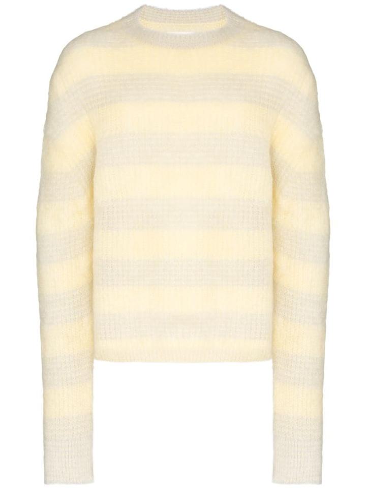 Jil Sander Fluffy Striped Sweater - Yellow