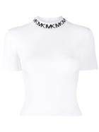 Michael Michael Kors Logo-trim Mock-neck Top - White