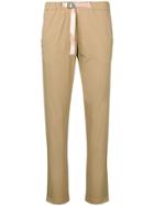 White Sand Belted Slim-fit Trousers - Brown