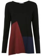 Mara Mac Contrasting Panels Blouse - Black